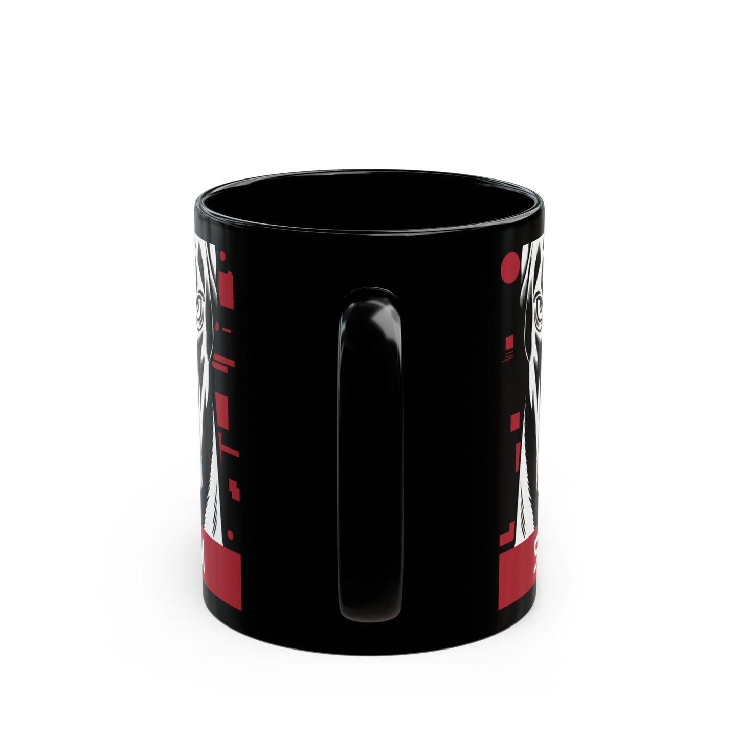 Sic'em Doberman - Black Ceramic Mug