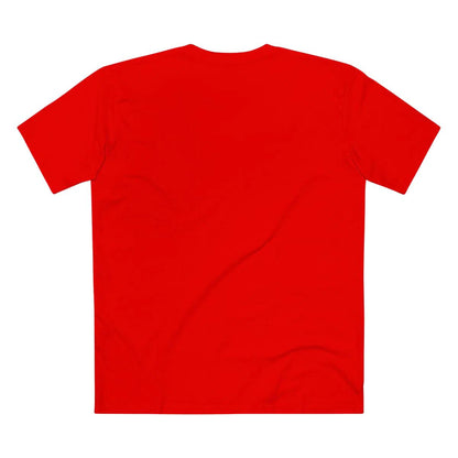 Unisex red dalmatian dog graphic tee back view.