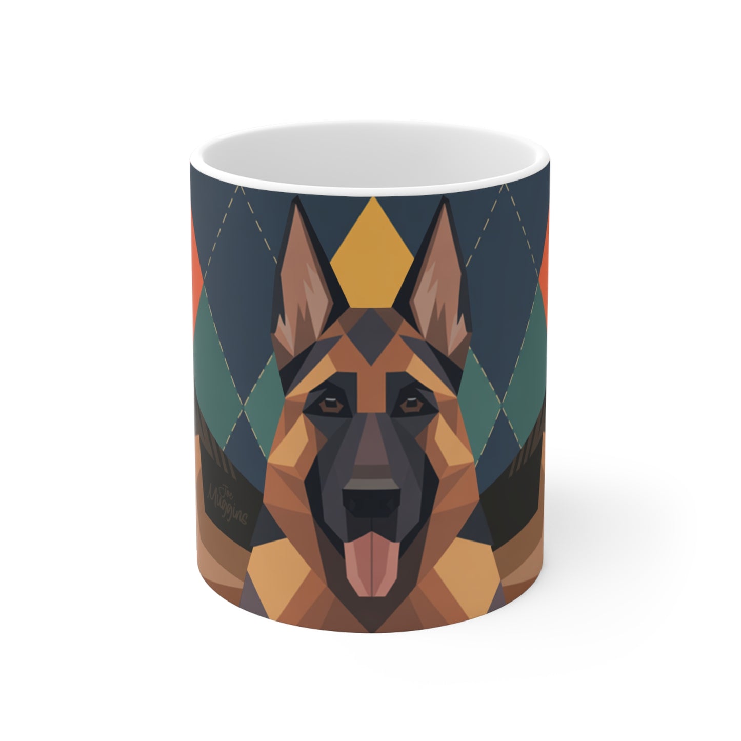 German Shepherd Argyle Mug – Bold. Loyal. Patterned in Class.